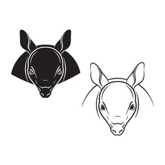 The Armadillo Graphic - Ground Animal - Small Ears - Armadillo silhouette - Armadillo lineart - Armadillo vector - vector set of Armadillo

