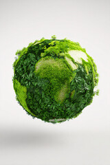 Stylized Green Earth Concept with Lush Vegetation and Environmental Focus