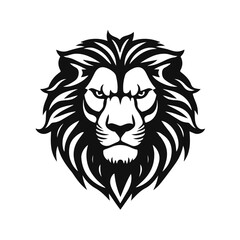 Lion head illustration, wild cat logo, majestic animal face, king of beasts, powerful lion emblem design	