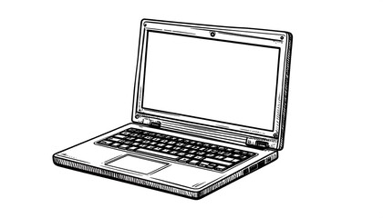 Hand-drawn laptop illustration