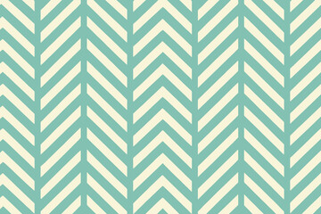 Seamless chevron pattern with mint green and cream stripes