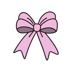 귀여운 만화 리본 손그림 일러스트