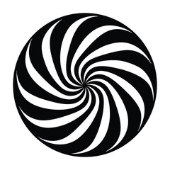 Abstract Swirl Design Black White Hypnotic Spiral