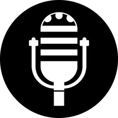 Vintage Studio Microphone Icon | Retro Radio & Broadcast Symbol