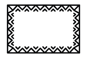 Geometric black and white zigzag pattern border frame design