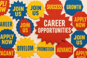 Obraz premium Colorful paper cutouts with texts like 