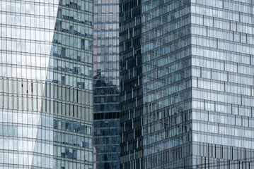 blue wall business buildings architectural background
