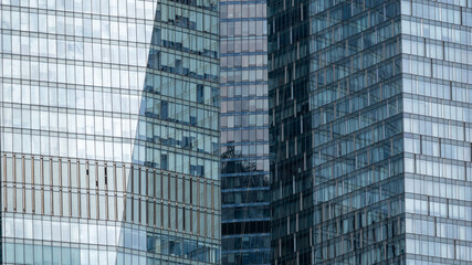 blue wall business buildings architectural background