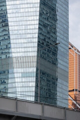 blue wall business buildings architectural background