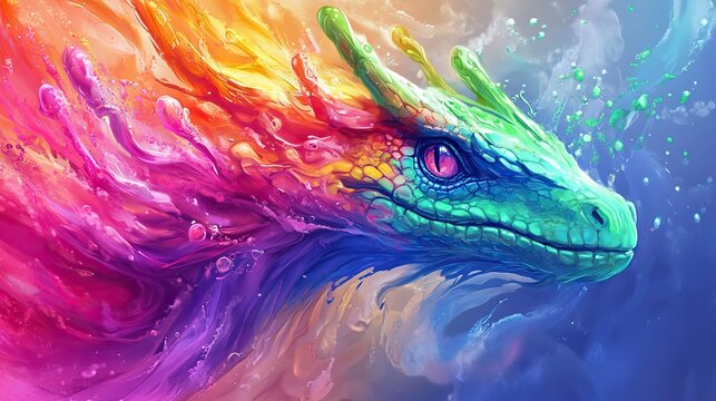 Rainbow Paint Creature Splash 