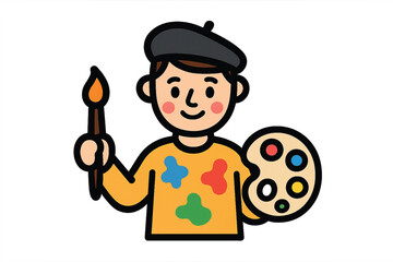 painter with brush