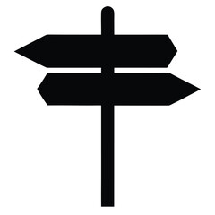Clean silhouette of a directional arrow pointer against a plain white background representing guidance and movement