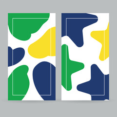 Modern abstract Brazilian color shapes design with green yellow blue blobs perfect for background and posters