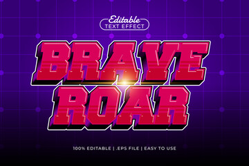 Fototapeta premium brave roar editable text effect with a hero and super text style