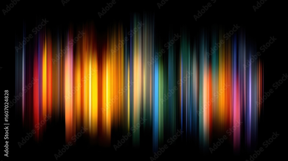 Poster a vibrant abstract representation of colorful vertical lines creating a dynamic visual effect.