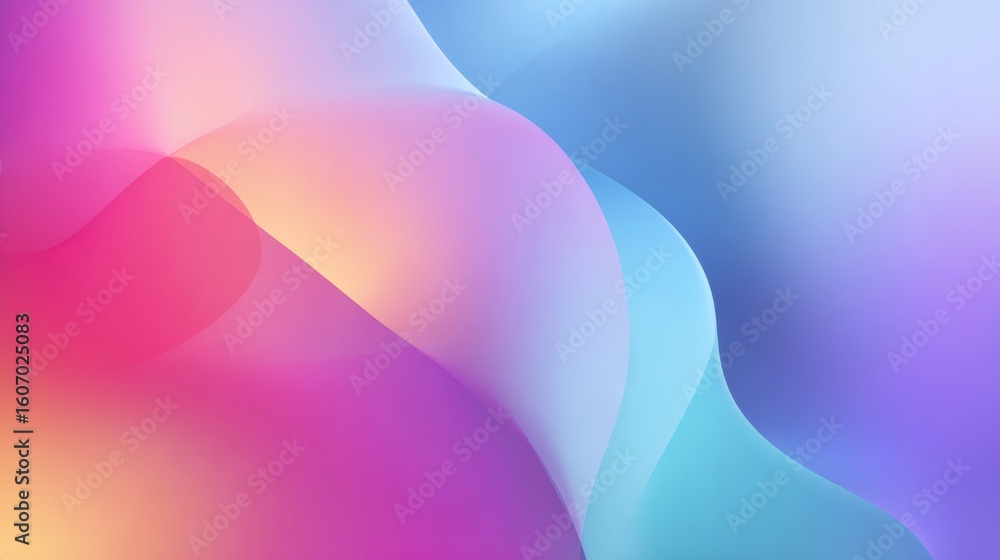 Poster a vibrant blend of abstract colors creating a smooth flow, perfect for backgrounds and digital desig