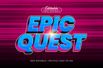 epic quest editable text effect with a hero and super text style
