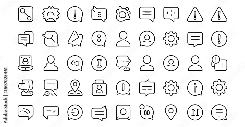 Poster vector art of a set of simple and clear communication icons isolated on white background, perfect fo