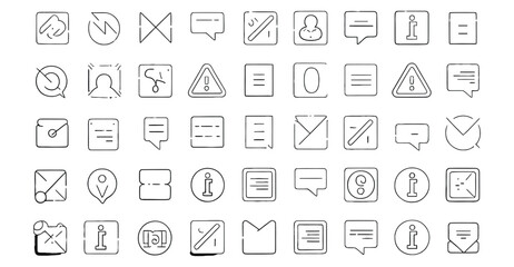 Obraz premium Vector art of a collection of communication and notification icons isolated on white background, designed with a clean and modern style