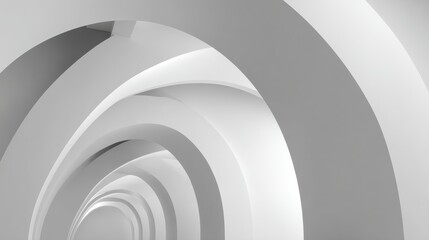 Obraz premium Abstract architecture featuring smooth, curved lines in a minimalist design, evoking a sense of fluidity and modernity.