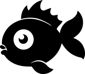 Goldfish Vector Illustration in Black and White