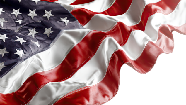 Close-up of an American flag billowing (1) - Powered by Adobe