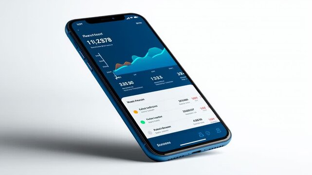 Explore the innovative design of a fintech mobile app showcasing user-friendly interface and financial data analytics