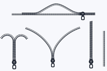 zipper set silhouette in vector © B_1_3