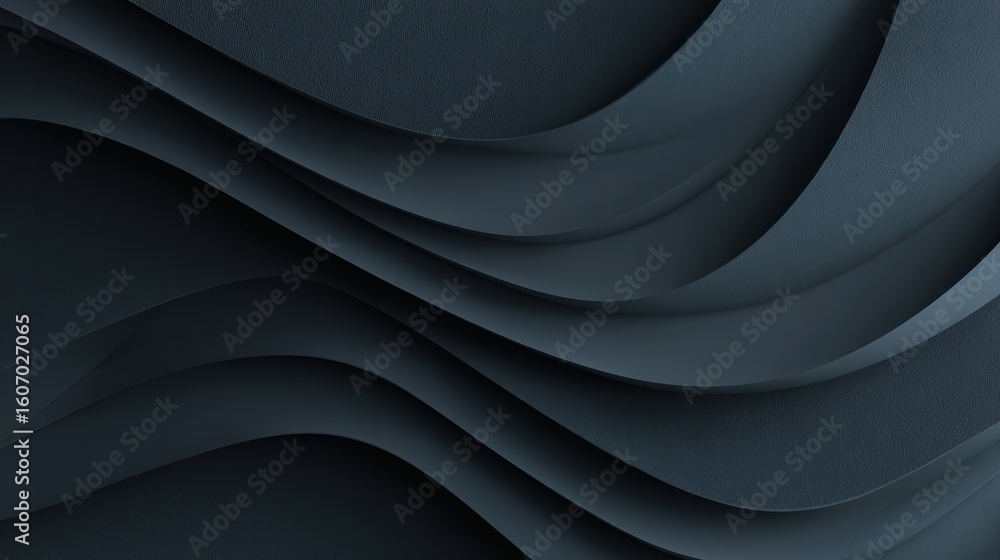 Poster abstract design featuring smooth, flowing lines in dark tones, creating a mysterious and sophisticat