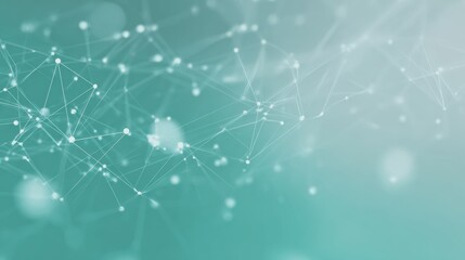 Fototapeta premium Abstract digital background with connected dots and lines in teal, representing technology and communication.