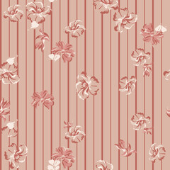 Allover Floral Pattern Textile Print