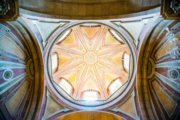 Lisbon, Portugal - July 6 2025: The dome of navel in Cathédrale de Santa Maria Maior, Sé de...