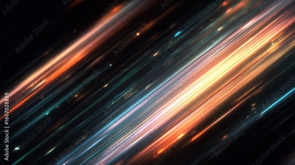 Poster abstract light streaks creating a dynamic and colorful background for creative projects or artistic 