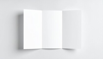 Blank white trifold brochure mockup on a neutral background for design insertion