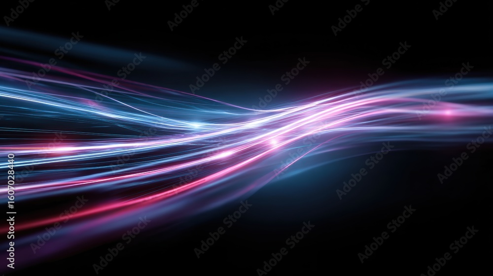 Aufkleber abstract light waves flowing in a dark space, showcasing vibrant colors and dynamic movement for mod