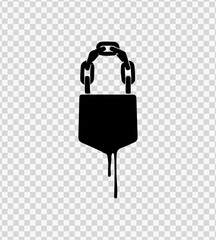 Headphones with Lock Drip Vector – Privacy and Isolation Concept