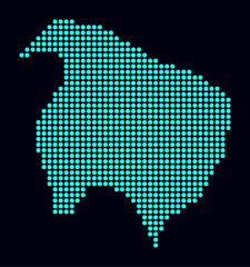 Norfolk Island dotted map. Digital style map of the country on dark background. Norfolk Island shape with circle dots. Colored dots style. Large size circles. Trending vector illustration.
