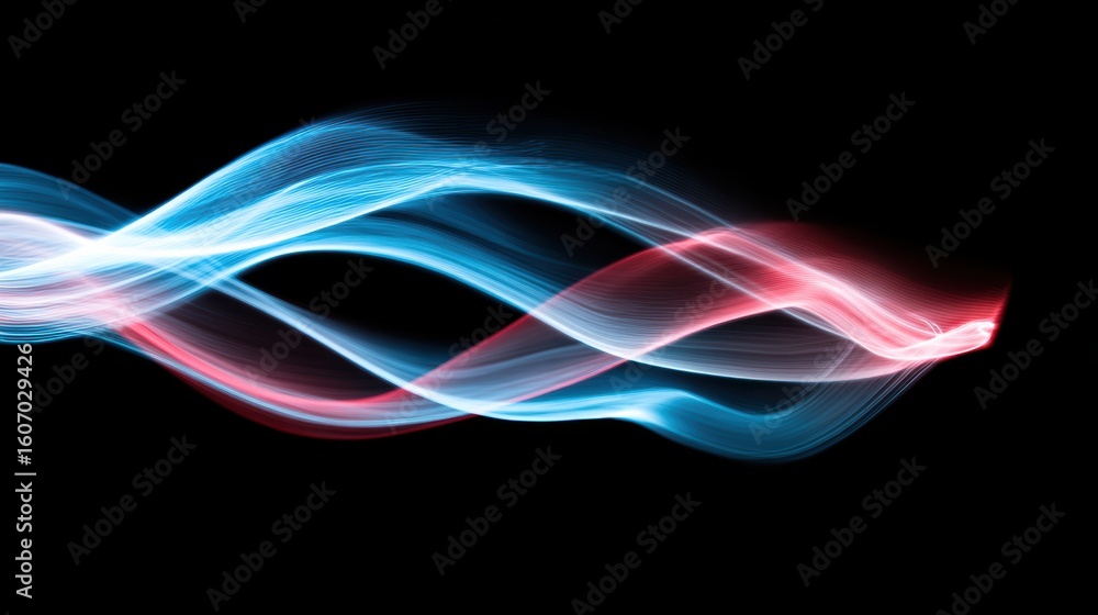 Aufkleber abstract waves of blue and pink light create a dynamic and captivating background design.