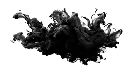 Abstract ink splash on black background