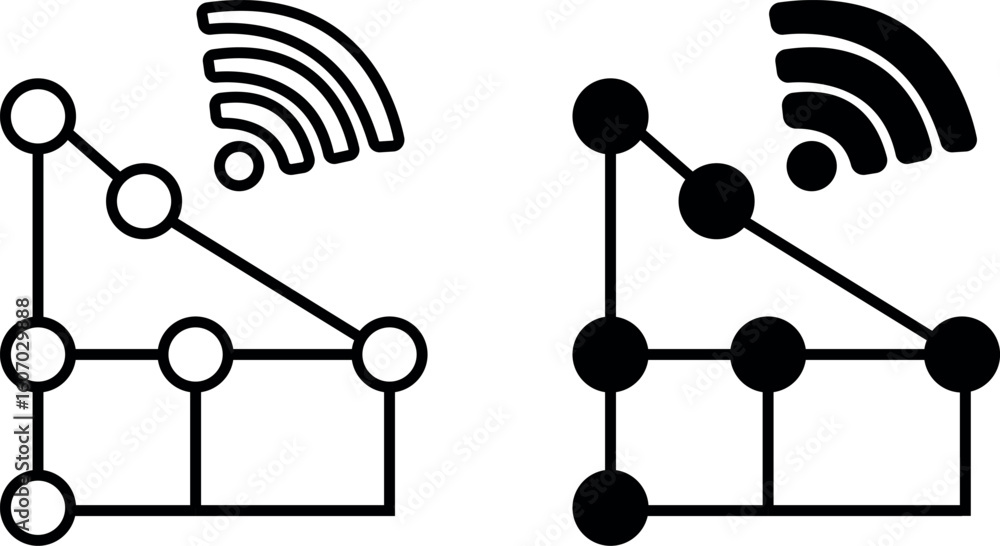 Poster data connectivity concept showcasing network node connection for modern communication