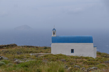 Remote Chapel of Saint Minas (Agios Minas) Overlooking the Aegean, Serifos Island, Cyclades, Greece