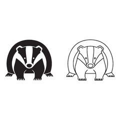 The Badger Form Presentation - Powerful Jaw - Dark Eyes - Badger silhouette - Badger lineart - Badger vector - vector set of Badger   © Jeffery dean