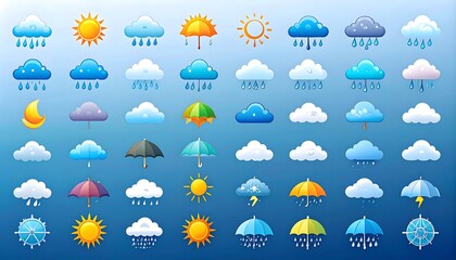 Colorful weather icons