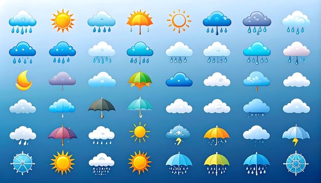 Colorful weather icons