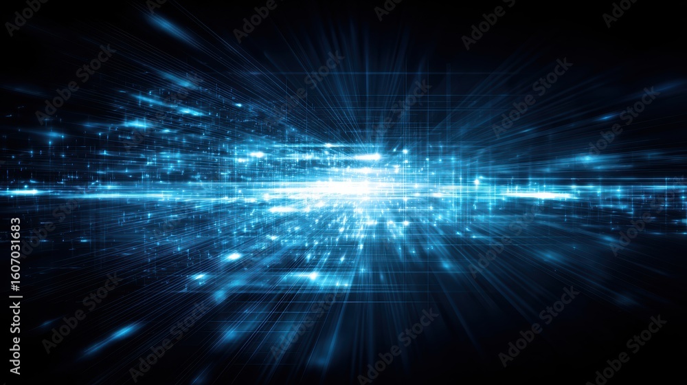 Poster dynamic blue light rays create a futuristic abstract background, perfect for technology themes and d