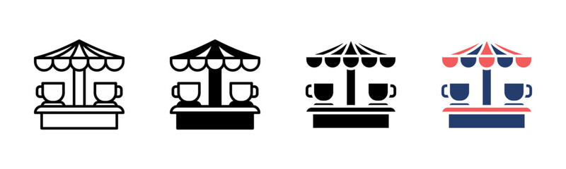 Carnival Ride icon sheet multiple style collection