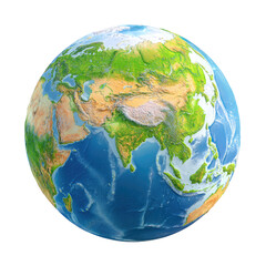 Fototapeta premium Detailed map of the world, centered on Asia