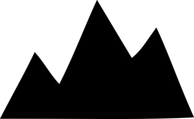 Stylized black silhouette of a mountain range, representing nature and rugged landscapes.