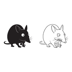 A Bandicoot Vector Elements - Swift Motion - Smooth Shape - Bandicoot silhouette - Bandicoot lineart - Bandicoot vector - silhouette & lineart of Bandicoot

