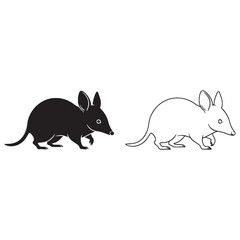 A Bandicoot Contour Duo - Australian Native - Agile Hunter - Bandicoot silhouette - Bandicoot lineart - Bandicoot vector - vector set of Bandicoot

